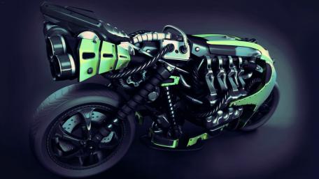 Futuristic Motorcycle Design with Powerful Aesthetics wallpaper