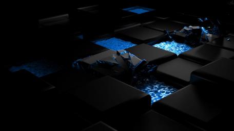 Mystical Water Flow in Dark Abstract Space wallpaper