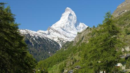Majestic Matterhorn Against a Clear Blue Sky wallpaper