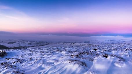 Serene Snowy Landscape at Dusk wallpaper