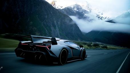 Speeding Through Majestic Mountains wallpaper