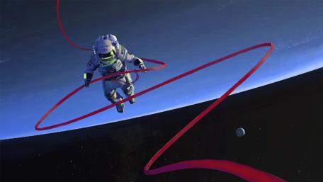 Astronaut Dancing in the Cosmos wallpaper