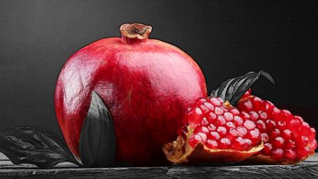 Pomegranate Delight in Monochrome Beauty wallpaper