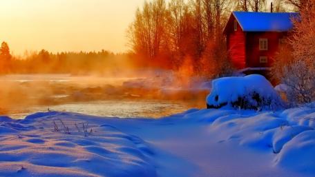 Frozen Serenity at Dawn wallpaper