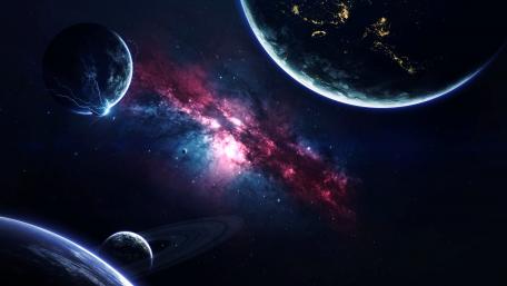 Galactic Wonders in a Cosmic Realm wallpaper
