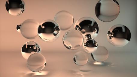 Floating Transparent Spheres in Soft Light wallpaper
