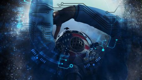 Cyberpunk Hero in a Futuristic Realm wallpaper