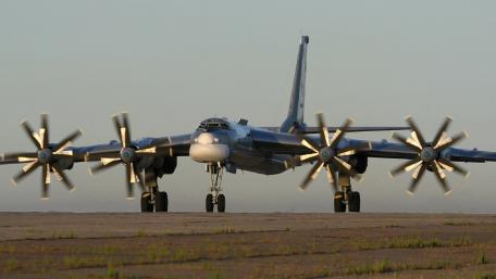 Mighty Turboprop Bomber on the Tarmac wallpaper