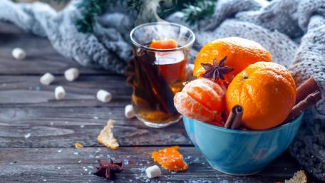 Citrus Delight and Cozy Warmth wallpaper