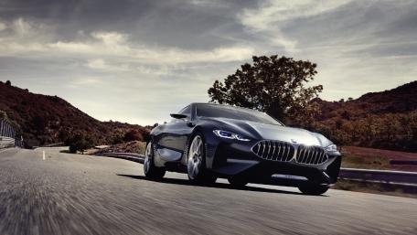 Stylish Black Car on Open Road wallpaper