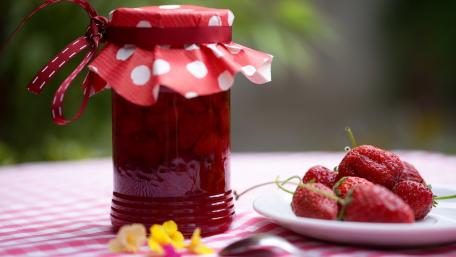 Sweet Strawberry Jam Delightful Treats for Your Kitchen wallpaper