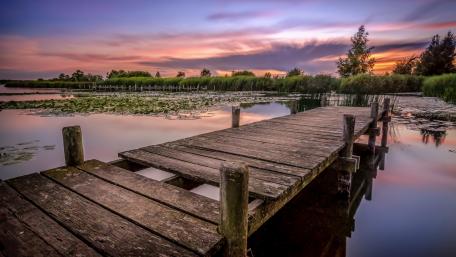 Tranquil Sunset at the Lake wallpaper