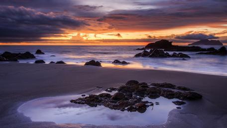 Peaceful Sunset by the Beach wallpaper