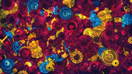 Vibrant Swirls of Color Dance Together in Harmony wallpaper