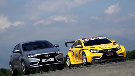 Sleek LADA Cars Showcased on Track wallpaper
