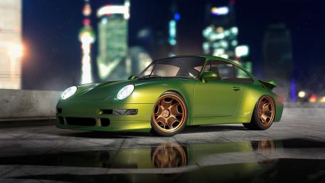 Sleek Green Porsche Racing Wallpaper wallpaper
