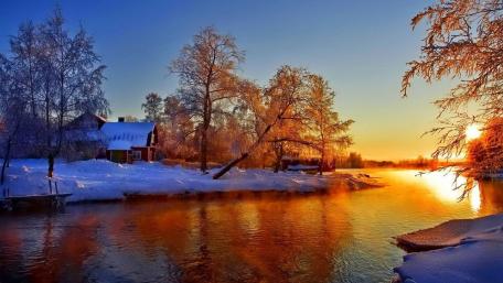 Winter Serenity at Twilight wallpaper