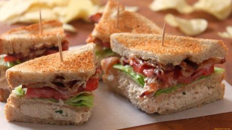 Delicious Club Sandwiches Perfect for Any Meal wallpaper