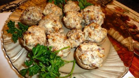 Stuffed Mushrooms Delightful Appetizer wallpaper
