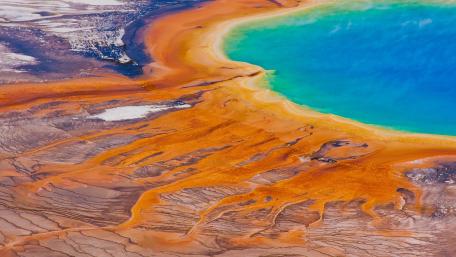 Vibrant Aerial Serenity of Nature's Palette wallpaper
