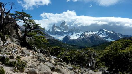 Majestic Patagonia Landscape Under Brilliant Sky wallpaper
