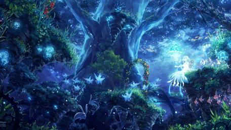 Anime Magical forest wallpaper