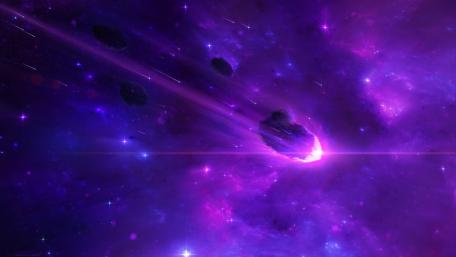 Cosmic Journey Through the Purple Nebula wallpaper