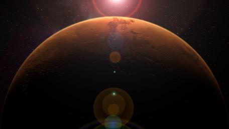 Mars at Dawn in Cosmic Glory wallpaper