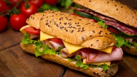 Delicious Sub Sandwiches Loaded with Fresh Ingredients wallpaper