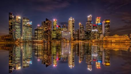 Singapore by night wallpaper