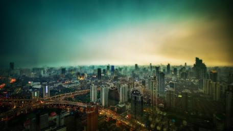 Urban Skyline at Dusk wallpaper