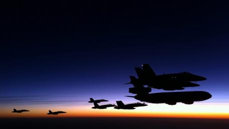 Military Aircraft in the Twilight Sky wallpaper