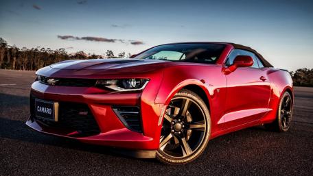 Sleek Red Camaro Convertible Wallpaper wallpaper