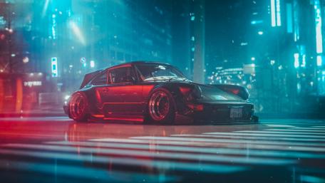 Mystical Night Porsche Dreamscape wallpaper