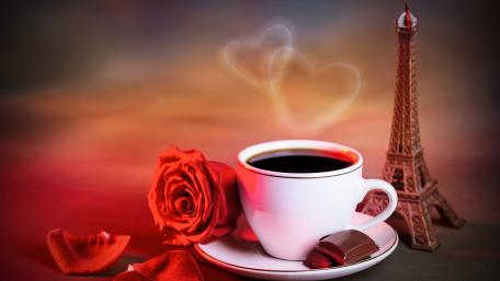 Charming Romantic Coffee Scene for Lovers wallpaper