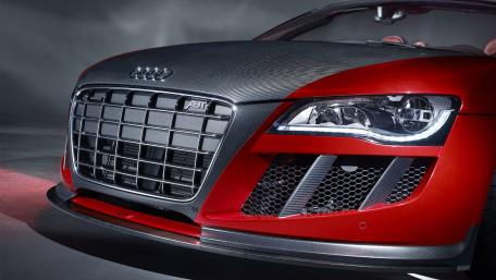 Sleek Red Audi R8 Innovation in Motion wallpaper