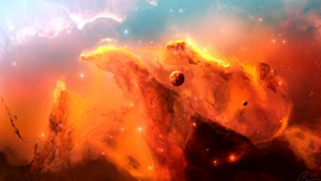 Galactic Flames and Cosmic Wonders wallpaper