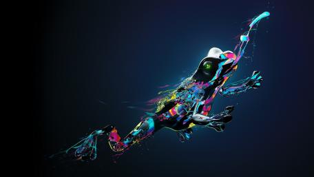 Vibrant Leap of Abstract Art wallpaper