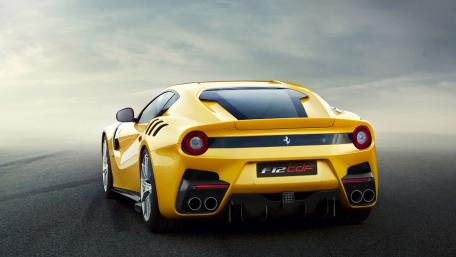 Sleek Yellow Ferrari F12tdf Wallpaper Feature wallpaper