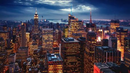 Stunning Night View of a Bustling Cityscape wallpaper
