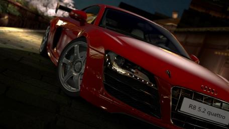 Sleek Red Audi R8 Quattro Wallpaper wallpaper