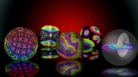 Vibrant 3D Spheres in Abstract Design wallpaper