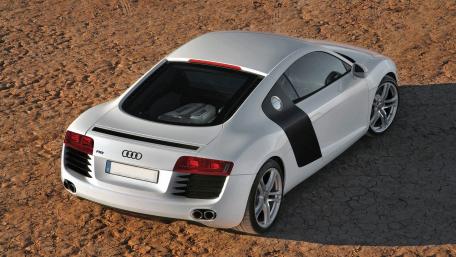Sleek Audi R8 on a Desert Landscape wallpaper