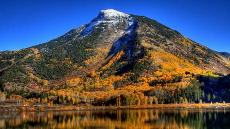 Autumn Reflections in a Serene Mountain Landscape wallpaper