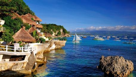 Tropical Paradise by the Sea wallpaper