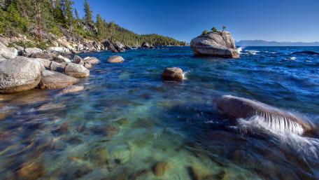 Serenity at the Lake Shoreline wallpaper