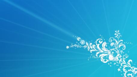 Elegant Floral Burst in Blue Shades wallpaper