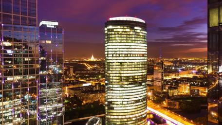 Stunning Night View of a Modern Cityscape wallpaper