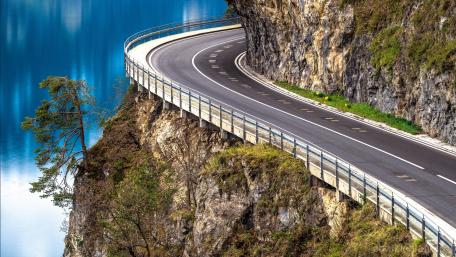 Winding Road Along a Scenic Cliff Edge wallpaper