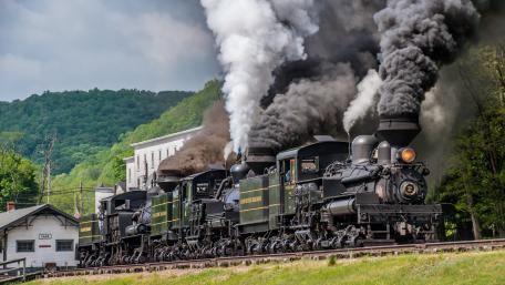 Vintage Steam Locomotives in Action wallpaper